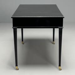  Baker Furniture Company Baker Furniture Hollywood Regency Writing Desk Black Lacquer Bronze 1960s - 3782671