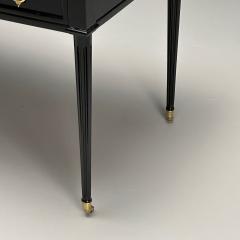  Baker Furniture Company Baker Furniture Hollywood Regency Writing Desk Black Lacquer Bronze 1960s - 3782672