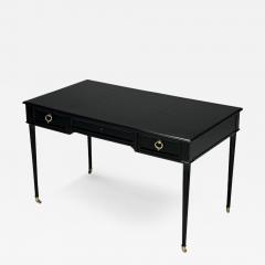  Baker Furniture Company Baker Furniture Hollywood Regency Writing Desk Black Lacquer Bronze 1960s - 3789417