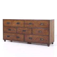  Baker Furniture Company Baker Furniture Mid Century Walnut Campaign Lowboy Dresser - 4058405