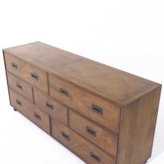  Baker Furniture Company Baker Furniture Mid Century Walnut Campaign Lowboy Dresser - 4058411