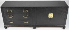  Baker Furniture Company Baker Furniture Sideboard in Black Grasscloth - 1263814