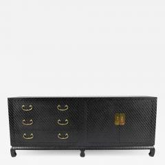  Baker Furniture Company Baker Furniture Sideboard in Black Grasscloth - 1264970