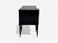  Baker Furniture Company Baker Hollywood Regency Black Lacquer Chrome Writing Desk USA 21st C  - 4285931