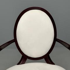  Baker Furniture Company Barbara Barry Baker Furniture Art Deco Armchairs Mahogany White Fabric - 3738300