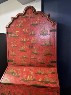  Baker Furniture Company EXCEPTIONAL RED GOLD LACQUER SCENIC CHINOISERIE SECRETARY DESK BY BAKER - 3729272