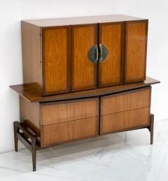  Baker Furniture Company Helen Hobey Baker Highboy Chest Walnut and Brass 1950s - 3175773