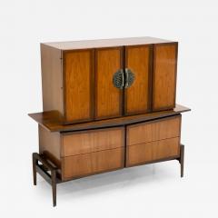  Baker Furniture Company Helen Hobey Baker Highboy Chest Walnut and Brass 1950s - 3178527