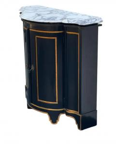  Baker Furniture Company Hollywood Regency Black Gold Marble Storage Cabinet or Credenza by Baker - 3433168