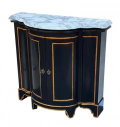  Baker Furniture Company Hollywood Regency Black Gold Marble Storage Cabinet or Credenza by Baker - 3433346