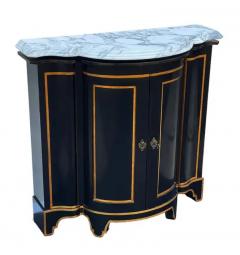  Baker Furniture Company Hollywood Regency Black Gold Marble Storage Cabinet or Credenza by Baker - 3433349