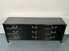  Baker Furniture Company Hollywood Regency Louis XVI Style Ebony Lacquered Dresser Chest of Drawers - 3142466