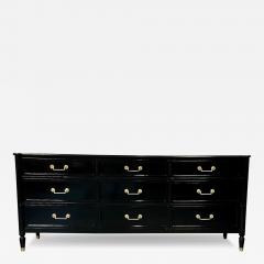  Baker Furniture Company Hollywood Regency Louis XVI Style Ebony Lacquered Dresser Chest of Drawers - 3280165