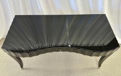  Baker Furniture Company Hollywood Regency Style Ebonized Desk Black Lacquer Barbara Barry for Baker - 2968655