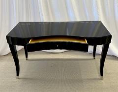  Baker Furniture Company Hollywood Regency Style Ebonized Desk Black Lacquer Barbara Barry for Baker - 2968657