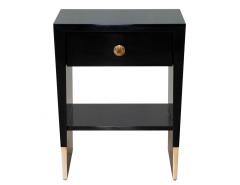  Baker Furniture Company Modern Black Lacquered End Table by Jacques Garcia Baker Furniture Large - 2965515