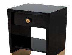  Baker Furniture Company Modern Black Lacquered End Table by Jacques Garcia Baker Furniture Large - 2965518