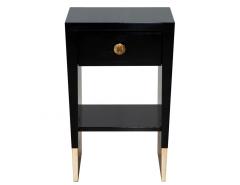  Baker Furniture Company Modern Black Lacquered End Table by Jacques Garcia Baker Furniture Small - 2965500