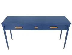  Baker Furniture Company Modern Indigo Console Table with Brass - 4220541