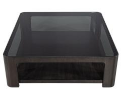  Baker Furniture Company Modern Square Coffee Table with Smoked Glass by Baker Furniture - 2755576