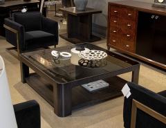  Baker Furniture Company Modern Square Coffee Table with Smoked Glass by Baker Furniture - 2755582