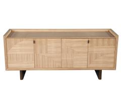  Baker Furniture Company Modern Walnut Marquetry Sideboard in Natural Finish by Baker Furniture - 3265273