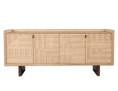  Baker Furniture Company Modern Walnut Marquetry Sideboard in Natural Finish by Baker Furniture - 3265281