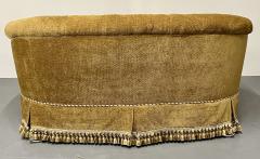  Baker Furniture Company Pair Custom Chesterfield Tufted Loveseats Settees Couches Velour Georgian - 4251631