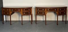 Baker Furniture Company Pair of Baker Mahogany Satinwood Sideboards Historic Charleston Bow Front - 3325633