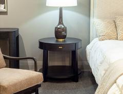  Baker Furniture Company Pair of Round Black Nightstand Side Tables by Barbara Barry Baker Furniture - 2692594