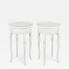  Baker Furniture Company Pair of White Lacquered Mahogany Drink Tables by Baker Furniture - 2678318