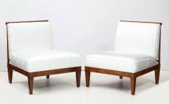  Baker Furniture Company Set of four mid century modern walnut lounge chairs by Baker Furniture - 1569064