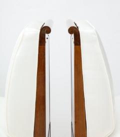  Baker Furniture Company Set of four mid century modern walnut lounge chairs by Baker Furniture - 1569076