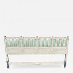  Baker Furniture Company Stunning Dorothy Draper style Baker Upholstered King size Headboard Mid Century - 4434603