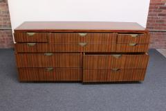  Baker Furniture Company Vintage Ten Drawer Walnut and Brass Chest Dresser by Baker - 2473451