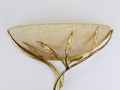  Banci Firenze Banci Firenze Gilt Iron Scavo Glass Floral Sconces Wall lights Italy 1970s - 4451528