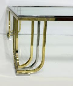  Banci Firenze Bianci Firenze 1970s Italian Brass and Chrome Coffee Table with Glass Top - 4621308