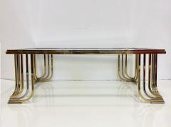  Banci Firenze Bianci Firenze 1970s Italian Brass and Chrome Coffee Table with Glass Top - 4621309