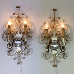  Banci Firenze Pair of Banci Firenze Silver and Gilt Crystal Wall Lights - 3036868