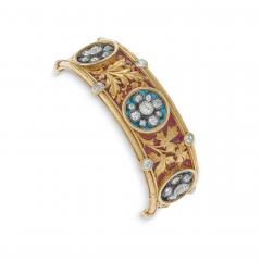  Bapst Falize Important Bapst Falize Paris Diamond and Enamel Bangle Bracelet - 2927263