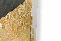  Barbara Kiskovski Barbara Kiskovski Contemporary Abstract Diptych Paintings of Gold Leaf Shapes on - 4634816