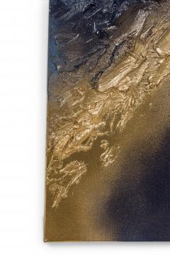 Barbara Kiskovski Barbara Kiskovski Contemporary Abstract Mixed Media Diptych Gold and Blue Textur - 4651105