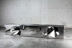  Barberini Gunnell Bench sculpture in mirror polished stainless steel crhome effect made in Italy - 1441937