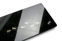  Barberini Gunnell Centerpiece Plate Platters Serveware Black Marquina Marble Brass Inlay Italy - 3914769