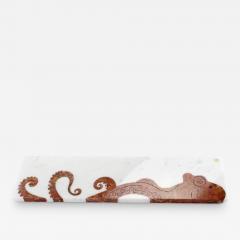  Barberini Gunnell Centerpiece Tableware Platters White Marble Red Onyx Octopus Handmade Italy - 3917187