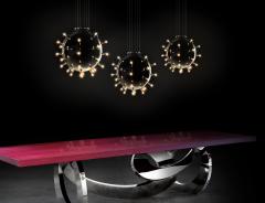  Barberini Gunnell Chandelier lamp in polished stainless steel chrome effect sphere Italy - 1449165