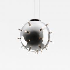  Barberini Gunnell Chandelier lamp in polished stainless steel chrome effect sphere Italy - 1456142