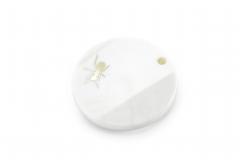  Barberini Gunnell Coasters Barware Cocktail White Carrara Marble Brass Inlay Ants Collectible - 3914244