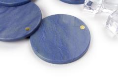  Barberini Gunnell Coasters Set of Four in Blue Azul Macaubas Marble Handmade Italy - 3912493