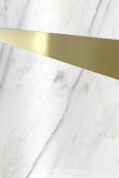  Barberini Gunnell Coffee table in polished brass gold chrome effect top in white marble Italy - 1449429